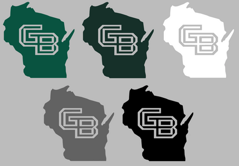 Wisconsin Green Bay Phoenix Alternate State Logo Premium DieCut Vinyl Decal PICK COLOR & SIZE