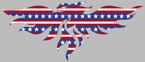 Wisconsin Green Bay Phoenix Alternate Logo Stars & Stripes USA American Flag Vinyl Decal PICK SIZE