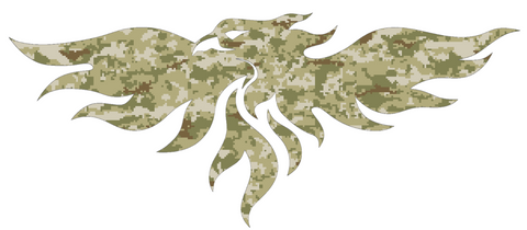Wisconsin Green Bay Phoenix Alternate Logo Salute to Service Camouflage Camo Vinyl Decal PICK SIZE