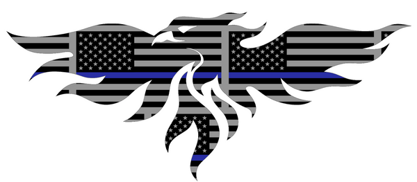 Wisconsin Green Bay Phoenix Alternate Logo Thin Blue Line American Flag Premium DieCut Vinyl Decal PICK SIZE