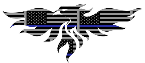 Wisconsin Green Bay Phoenix Alternate Logo Thin Blue Line American Flag Premium DieCut Vinyl Decal PICK SIZE