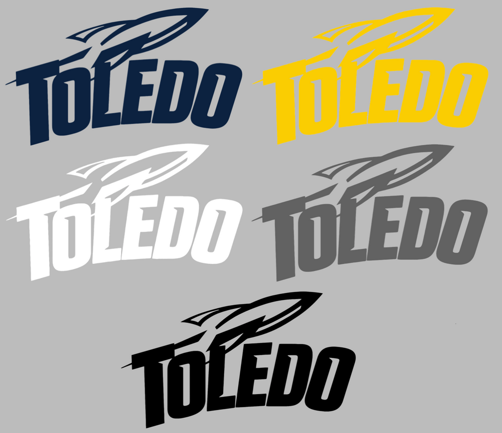 Toledo Rockets Team Name Logo Premium DieCut Vinyl Decal PICK COLOR & SIZE