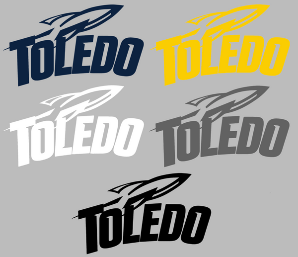 Toledo Rockets Team Name Logo Premium DieCut Vinyl Decal PICK COLOR & SIZE