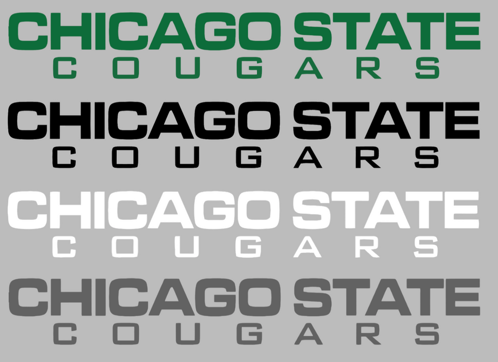 Chicago State Cougars Team Name Logo Premium DieCut Vinyl Decal PICK COLOR & SIZE