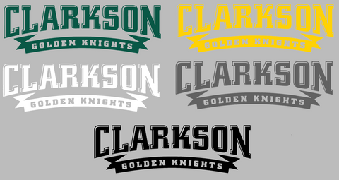 Clarkson Golden Knights Team Name Logo Premium DieCut Vinyl Decal PICK COLOR & SIZE