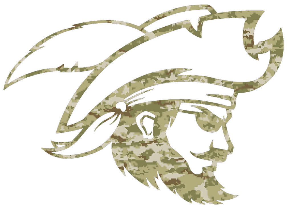CSU Buccaneers Team Logo Salute to Service Camouflage Camo Vinyl Decal PICK SIZE