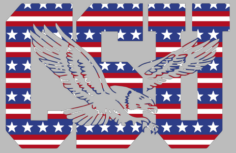 Coppin State Eagles Team Logo Stars & Stripes USA American Flag Vinyl Decal PICK SIZE