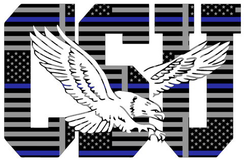 Coppin State Eagles Team Logo Thin Blue Line American Flag Premium DieCut Vinyl Decal PICK SIZE