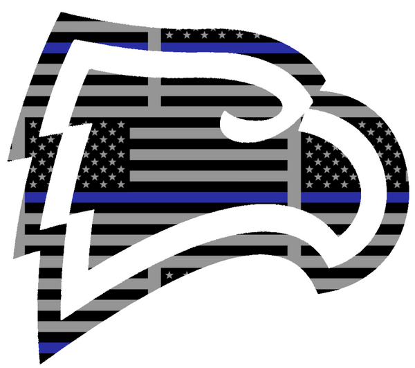 Winthrop Eagles Team Logo Thin Blue Line American Flag Premium DieCut Vinyl Decal PICK SIZE