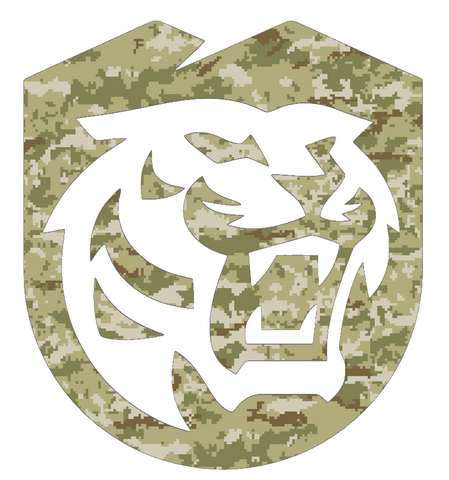 Colorado College Tigers Team Logo Salute to Service Camouflage Camo Vinyl Decal PICK SIZE