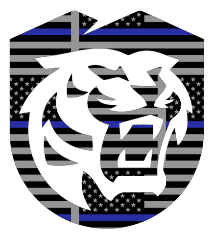 Colorado College Tigers Team Logo Thin Blue Line American Flag Premium DieCut Vinyl Decal PICK SIZE