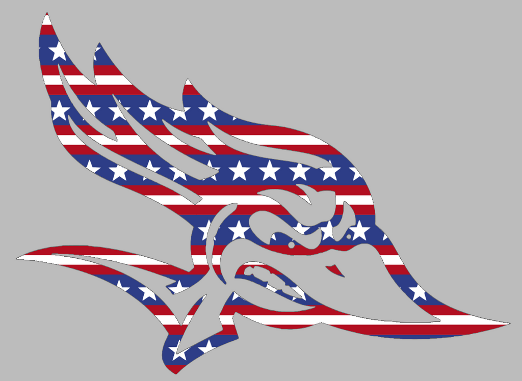 CSU Bakersfield Roadrunners Team Logo Stars & Stripes USA American Flag Vinyl Decal PICK SIZE