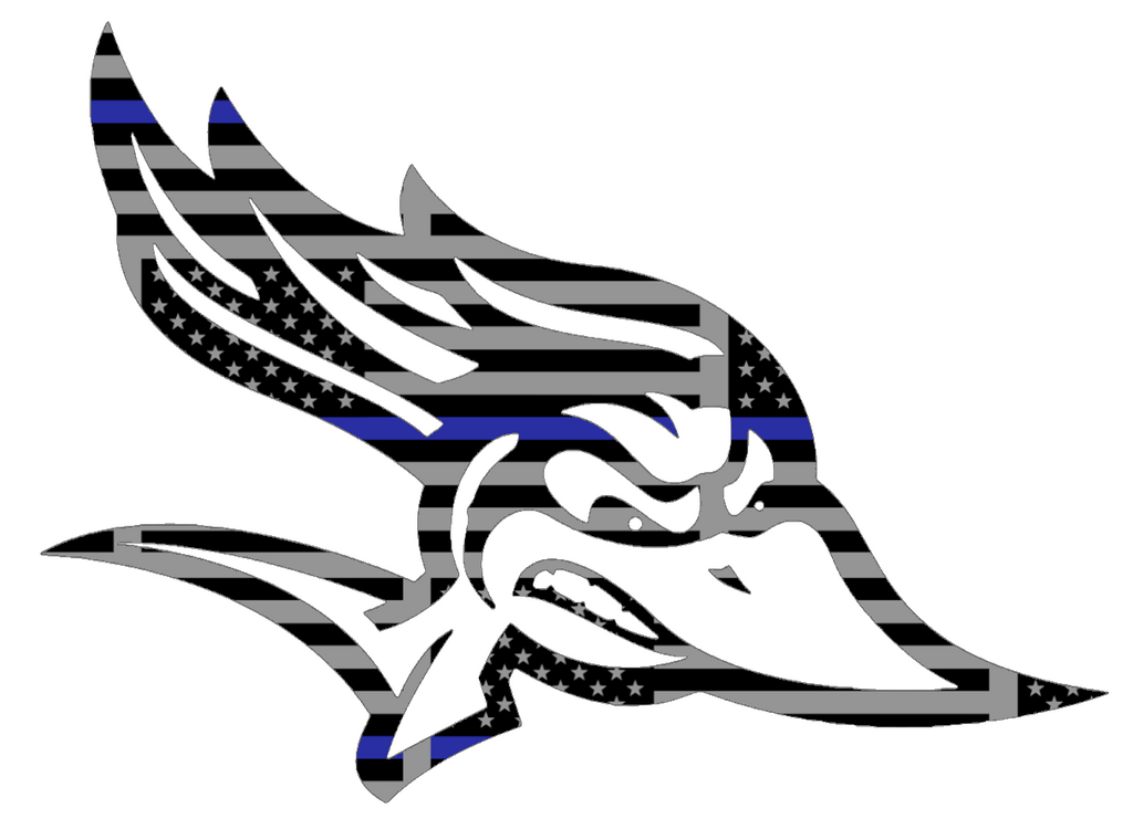 CSU Bakersfield Roadrunners Team Logo Thin Blue Line American Flag Premium DieCut Vinyl Decal PICK SIZE