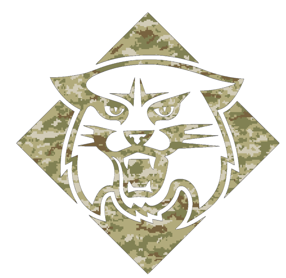 Davidson Wildcats Retro Throwback Logo Salute to Service Camouflage Camo Vinyl Decal PICK SIZE