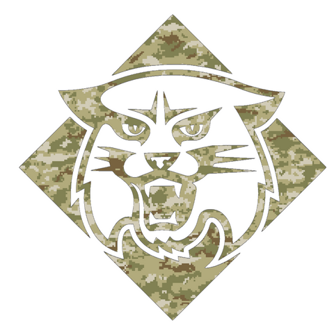 Davidson Wildcats Retro Throwback Logo Salute to Service Camouflage Camo Vinyl Decal PICK SIZE
