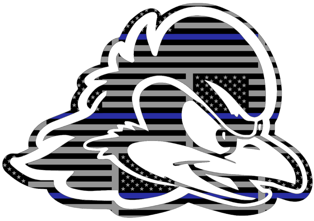 Delaware Blue Hens Team Logo Thin Blue Line American Flag Premium DieCut Vinyl Decal PICK SIZE
