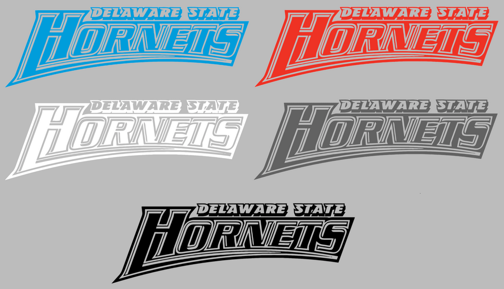 Delaware State Hornets Team Name Logo Premium DieCut Vinyl Decal PICK COLOR & SIZE