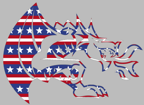Drexel Dragons Team Logo Stars & Stripes USA American Flag Vinyl Decal PICK SIZE