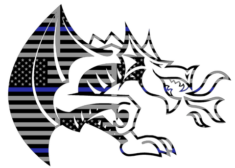 Drexel Dragons Team Logo Thin Blue Line American Flag Premium DieCut Vinyl Decal PICK SIZE