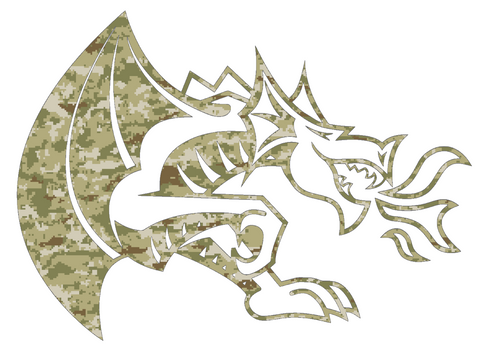 Drexel Dragons Team Logo Salute to Service Camouflage Camo Vinyl Decal PICK SIZE