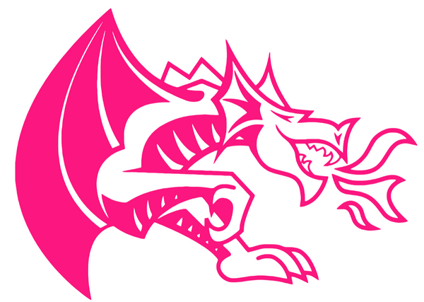 Drexel Dragons HOT PINK Team Logo Premium DieCut Vinyl Decal PICK SIZE