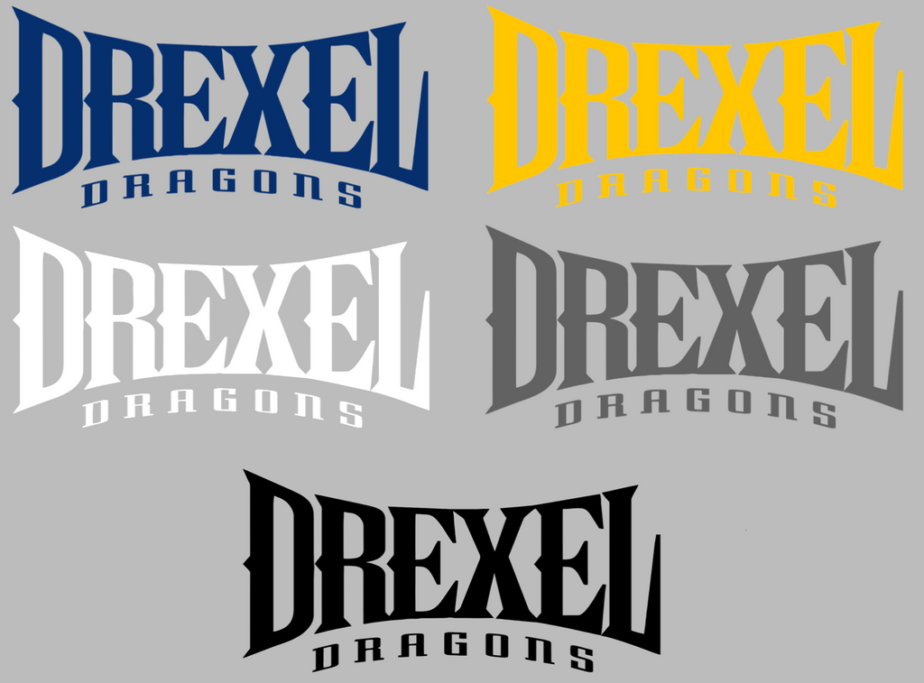 Drexel Dragons Team Name Logo Premium DieCut Vinyl Decal PICK COLOR & SIZE