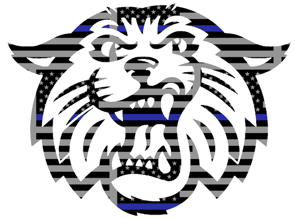 Villanova Wildcats Mascot Logo Thin Blue Line American Flag Premium DieCut Vinyl Decal PICK SIZE