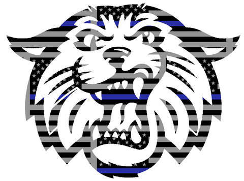 Villanova Wildcats Mascot Logo Thin Blue Line American Flag Premium DieCut Vinyl Decal PICK SIZE