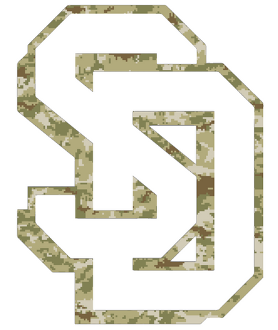 South Dakota Coyotes SD Logo Salute to Service Camouflage Camo Vinyl Decal PICK SIZE