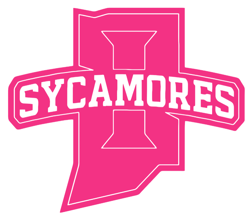 Indiana State Sycamores HOT PINK Team Logo Premium DieCut Vinyl Decal PICK SIZE