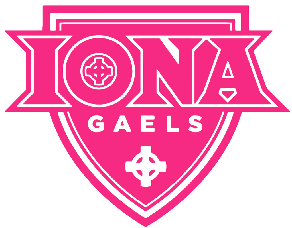 Iona Gaels HOT PINK Team Logo Premium DieCut Vinyl Decal PICK SIZE