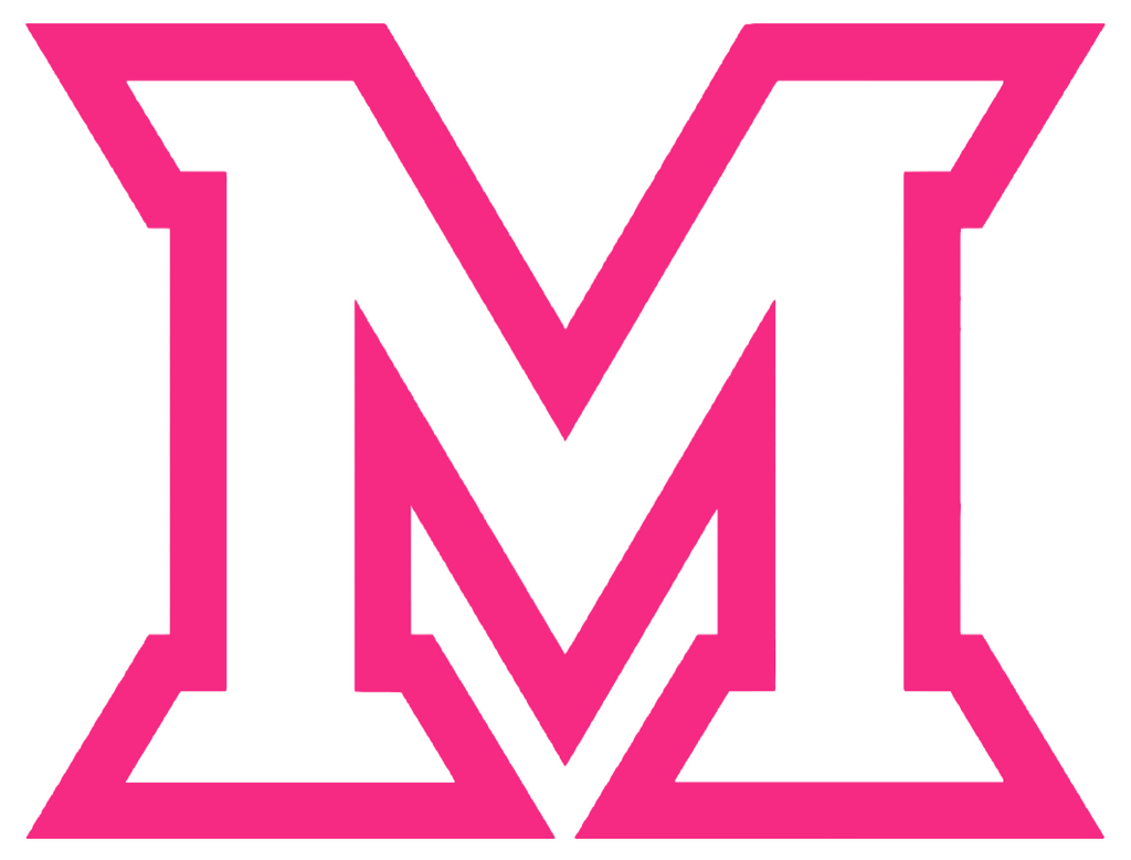 Miami Ohio Redhawks HOT PINK Team Logo Premium DieCut Vinyl Decal PICK SIZE