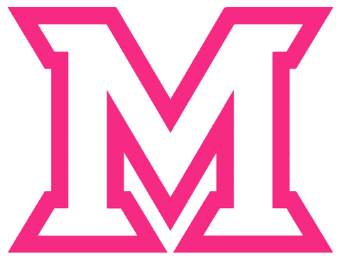 Miami Ohio Redhawks HOT PINK Team Logo Premium DieCut Vinyl Decal PICK SIZE