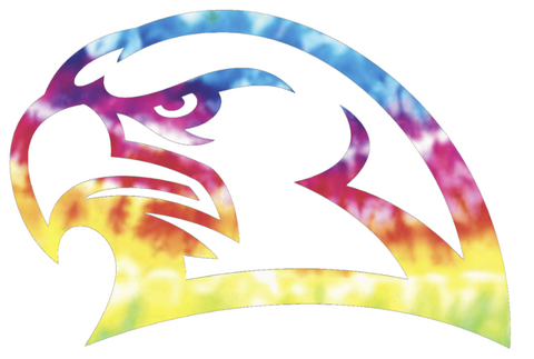 Miami Ohio Redhawks Mascot Logo Crucial Catch Cancer Tie Dye Vinyl Decal PICK SIZE