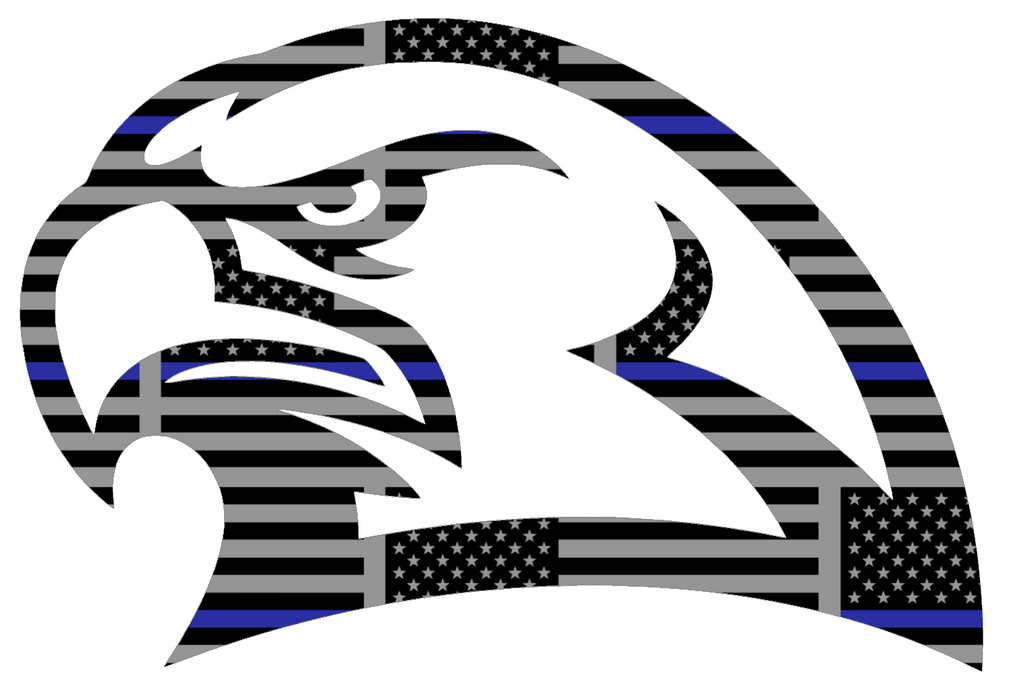 Miami Ohio Redhawks Mascot Logo Thin Blue Line American Flag Premium DieCut Vinyl Decal PICK SIZE