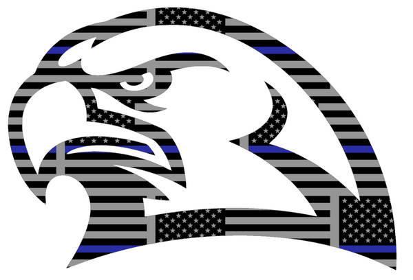 Miami Ohio Redhawks Mascot Logo Thin Blue Line American Flag Premium DieCut Vinyl Decal PICK SIZE