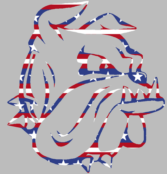 Minnesota Duluth Bulldogs Team Logo Stars & Stripes USA American Flag Vinyl Decal PICK SIZE