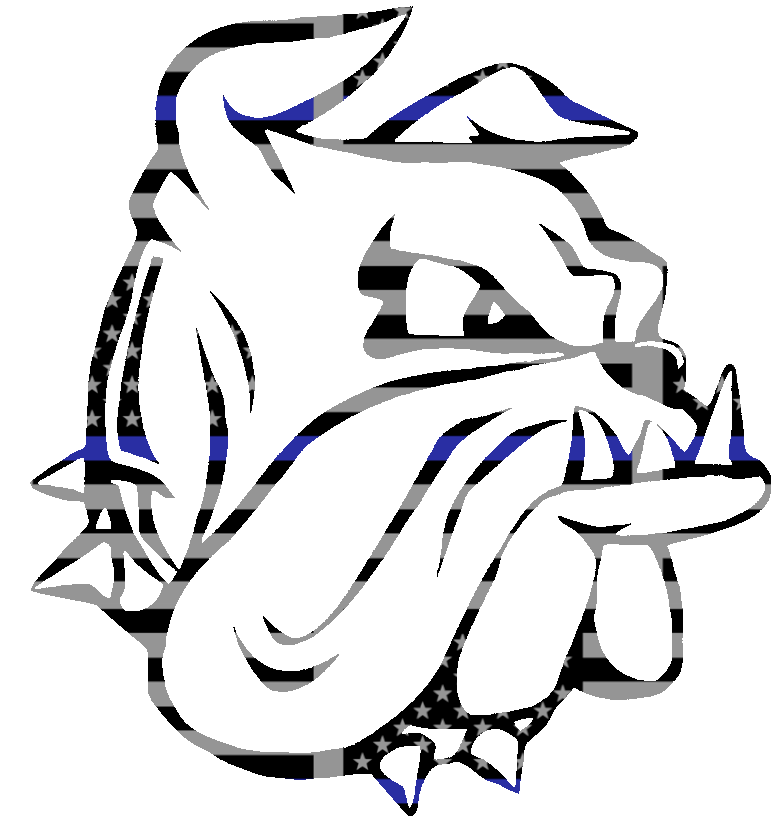 Minnesota Duluth Bulldogs Team Logo Thin Blue Line American Flag Premium DieCut Vinyl Decal PICK SIZE