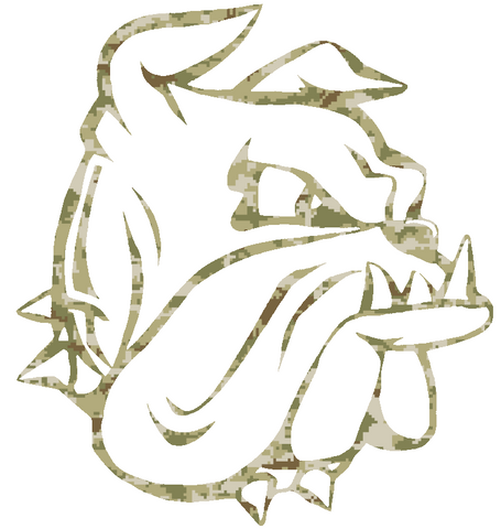 Minnesota Duluth Bulldogs Team Logo Salute to Service Camouflage Camo Vinyl Decal PICK SIZE