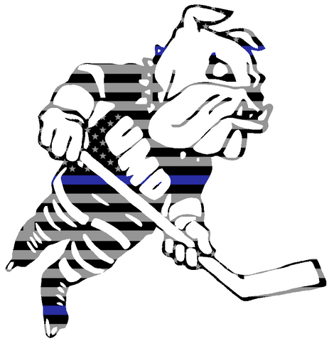 Minnesota Duluth Bulldogs Hockey Logo Thin Blue Line American Flag Premium DieCut Vinyl Decal PICK SIZE