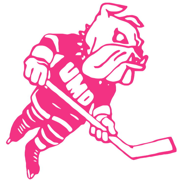 Minnesota Duluth Bulldogs HOT PINK Hockey Logo Premium DieCut Vinyl Decal PICK SIZE