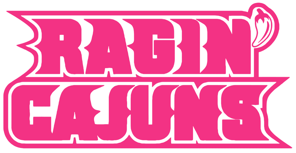Louisiana Rajin Cajuns HOT PINK Team Logo Premium DieCut Vinyl Decal PICK SIZE