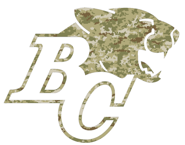 BC Lions Team Logo Salute to Service Camouflage Camo Vinyl Decal PICK SIZE