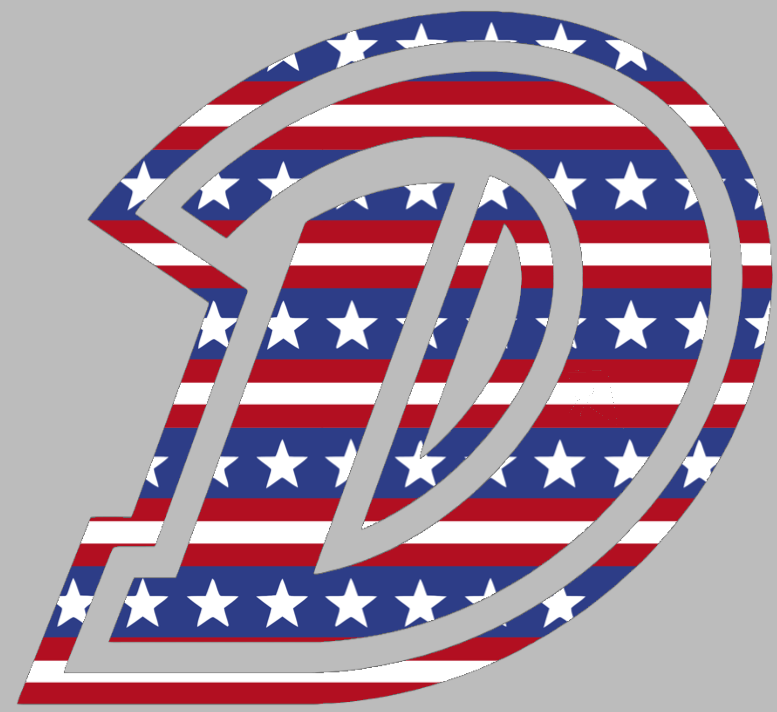 Drake Bulldogs Team Logo Stars & Stripes USA American Flag Vinyl Decal PICK SIZE
