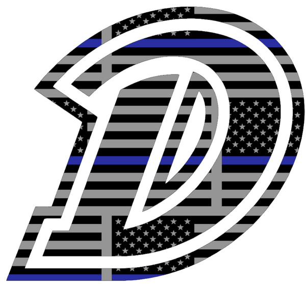 Drake Bulldogs Team Logo Thin Blue Line American Flag Premium DieCut Vinyl Decal PICK SIZE
