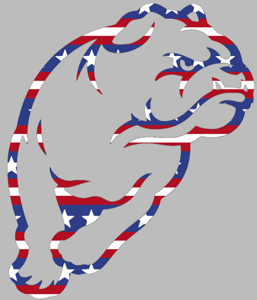 Drake Bulldogs Mascot Logo Stars & Stripes USA American Flag Vinyl Decal PICK SIZE
