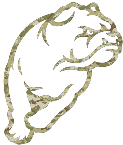Drake Bulldogs Mascot Logo Salute to Service Camouflage Camo Vinyl Decal PICK SIZE