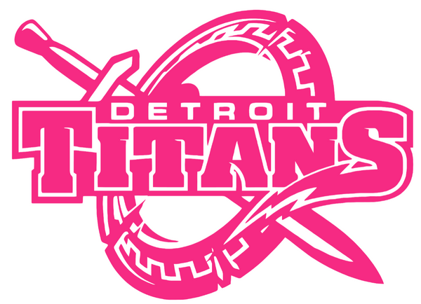 Detroit Mercy Titans HOT PINK Team Logo Premium DieCut Vinyl Decal PICK SIZE