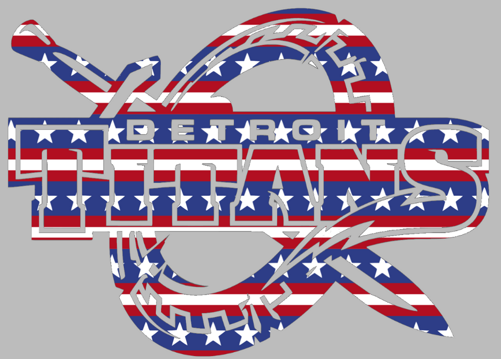 Detroit Mercy Titans Team Logo Stars & Stripes USA American Flag Vinyl Decal PICK SIZE