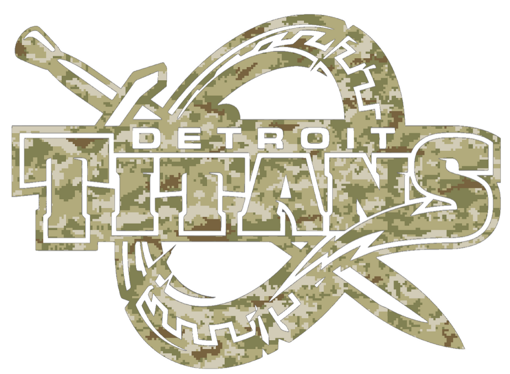 Detroit Mercy Titans Team Logo Salute to Service Camouflage Camo Vinyl Decal PICK SIZE